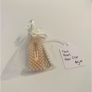 Faux Pearl Hair Clips